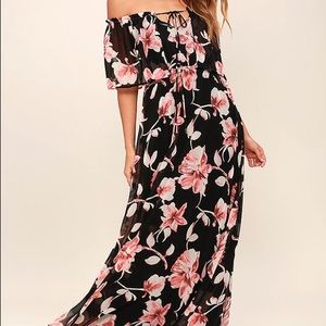 Floral off the shoulder maxi dress